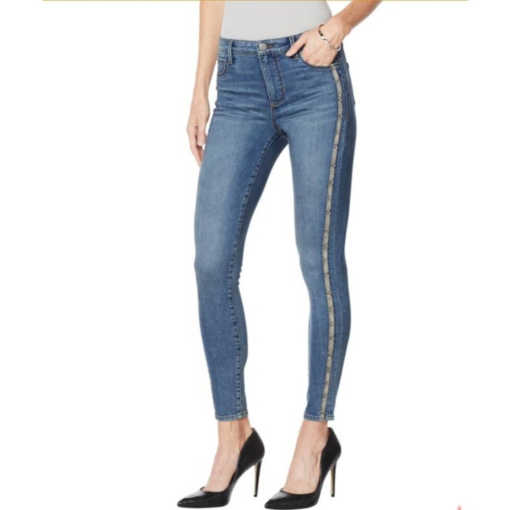 Skinnygirl Broadway High-Rise Stripe Skinny Jean